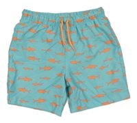 Svetlomodré plážové kraťasy so žralokmi Primark