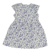 Biele bavlnené šaty s kvietkami Mothercare