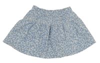 Světlemodro-biela kvietkovana sukňa so všitými kraťasy Zara