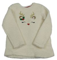 Smotanová huňatá mikina so sobom zn. Primark