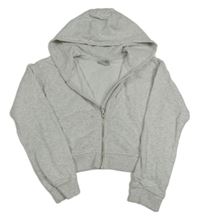 Sivá melírovaná prepínaci crop mikina s kapucňou Matalan