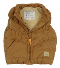 Béžová šušťáková prešívaná zateplená vesta F&F