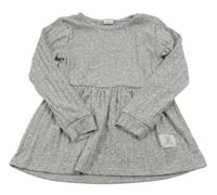 Sivá rebrovaná svetrová tunika