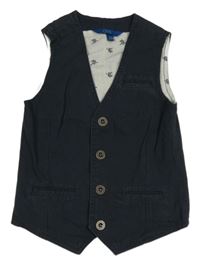 Tmavomodrá plátěná vesta OVS 