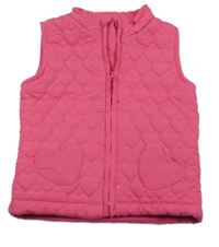 Ružová šušťáková prešívaná zateplená vesta Topolino