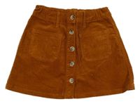 Medová manšestrová propínací sukně C&A