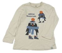 Smotanové tričko s tučňáky Cool Club