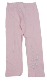 Svetloružové legíny s nápisem z kamínků A Dee