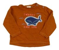 Skořicové triko s velrybou Hema 