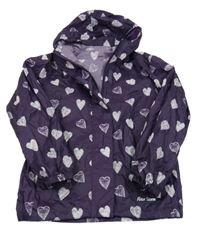 Lilková šušťáková nepromokavá bunda so srdiečkami a kapucňou Peter Storm