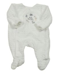 Bílý prošívaný overal se zvířátky Nutmeg