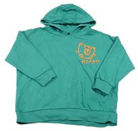 Zelená oversize mikina s tygrem a kapucí Next