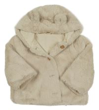 Béžová kožešinová podšitá bunda s kapucí M&S