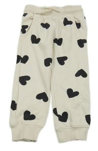 Smetanové tepláky se srdíčky F&F