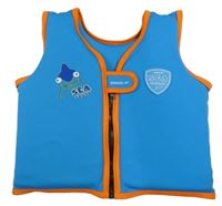 Azurovo-oranžová plovací vesta se žralokem Speedo