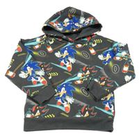 Sivá mikina so Sonicem a kapucňou Primark