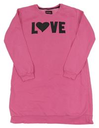 Růžové teplákové šaty s nápisem Pepperts vel. 176