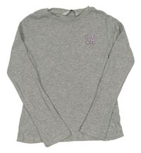 Šedé žebrované triko s nápisem George 