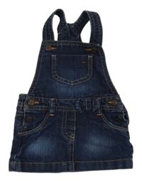 Tmavomodrá rilfová na traká sukňa s mašlou Kitchoun