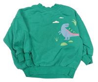 Zelená oversize mikina s dinosaurom George