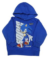 Kobaltově modrá mikina se Sonicem a kapucí H&M