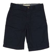 Tmavomodré plátěné chino kraťasy H&M