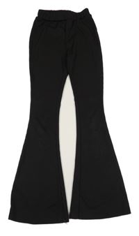 Čierne rebrované zvonové nohavice Today