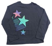 Tmavosivé melírované tričko s hviezdičkami zn. M&S