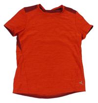 Červeno-vínové melírované sportovní tričko 