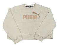 Smotanová crop mikina s logom PUMA