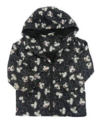 Čierna šušťáková jarná bunda s Mickey a kapucňou George