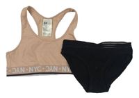 2Set - Pudrová lambáda s písmenky H&M + černé kalhotky YIGGA