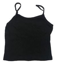 Čierny rebrovaný crop top zn. New Look