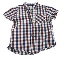 Tmavomodro/vínovo-biela kockovaná košeľa Matalan