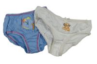 2x - Kalhotky - Modré s pony, bílé se Simbou Disney