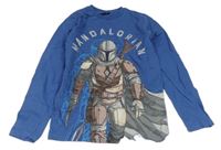 Modro/tmavomodré triko s Mandalorianem - Star Wars