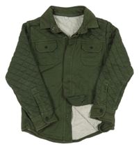 Khaki podšitá košeľová bunda s prošíváním M&S