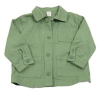 Olivová rifľová košeľová bunda H&M