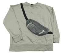 Světlekhakišedá mikina s ledvinkou/kapsou Next