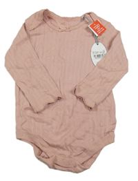 Nové - staroružové rebrované perforované body s mašličkou Tu