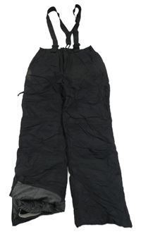 Černé šusťákové funkční zimní oteplovačky s odepínacími trakami TRESPASS