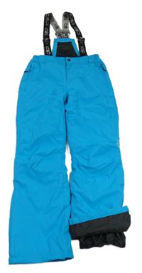 Azurové šusťákové funkční zimní oteplovačky s kšandami CMP