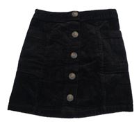 Čierna cargo menšestrová sukňa s gombíkmi Next