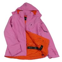 Růžová šusťáková zimní lyžařská bunda s odepínací kapucí Peak Performance