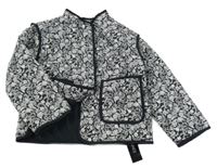 Nové - čierno-biela zateplená bunda s růžemi St. Bernard