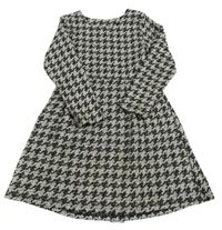 Světlešedo-černé vzorované šaty 