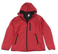 Červená softshellová bunda s kapucí Quechua