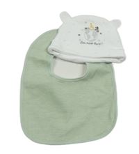 2Set - Biela čapica s planetou a zvieratkami a uškami Next + olivový bryndák