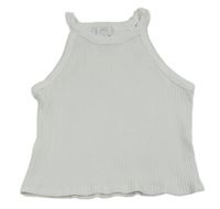 Bílý žebrovaný crop top ZARA