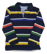 Tmavomodro-barevné pruhované mikinotriko s golierikom mayoral